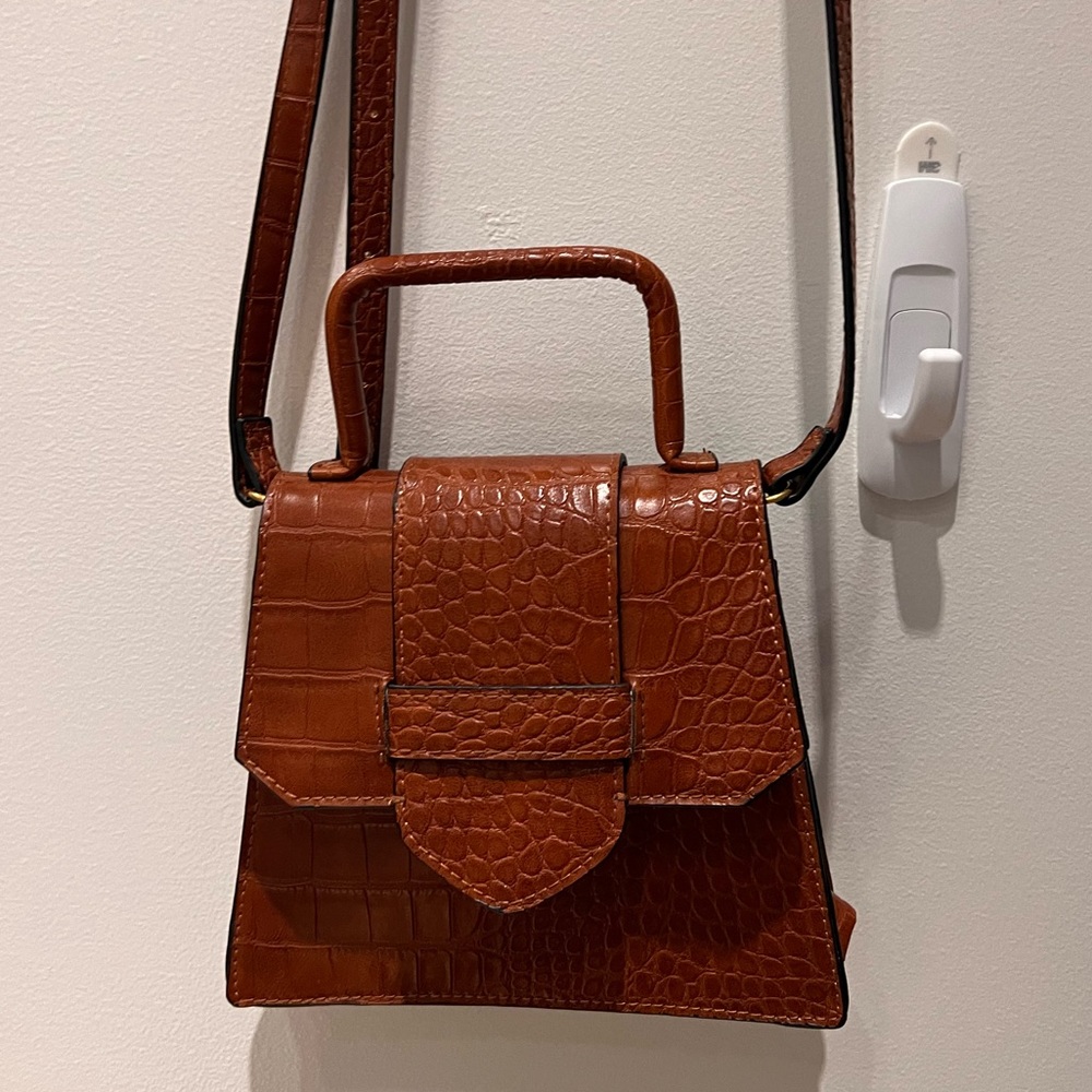 Mini Brown Croc Handbag